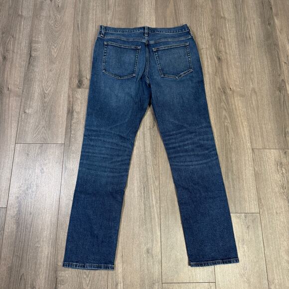 J.Crew Flex Jeans 32x32 Blue Denim Medium Stretch Straight Fit Zip Fly 5-Pocket - Picture 6 of 8